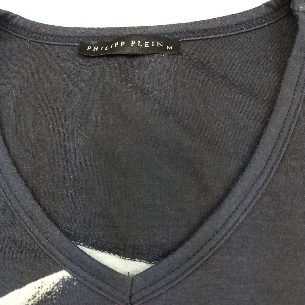 Phillip Plein Designer T-Shirt With Skull and Sequins (M) - Picture 3 of 7